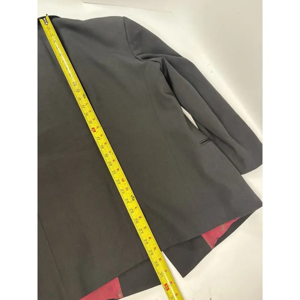 Vintage Marco Ricci Mens Black Double Breasted Blazer Wool Made In Italy Jacket